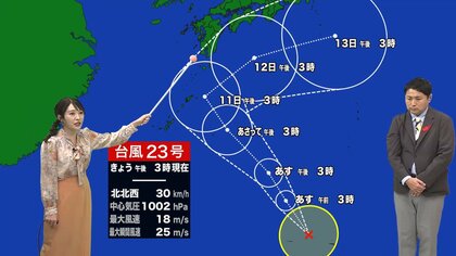 10月でも台風シーズンは続く　「海面水温が高く 発生・発達の条件を大きく超えている」気象予報士が解説　台風23号の動向に注意を