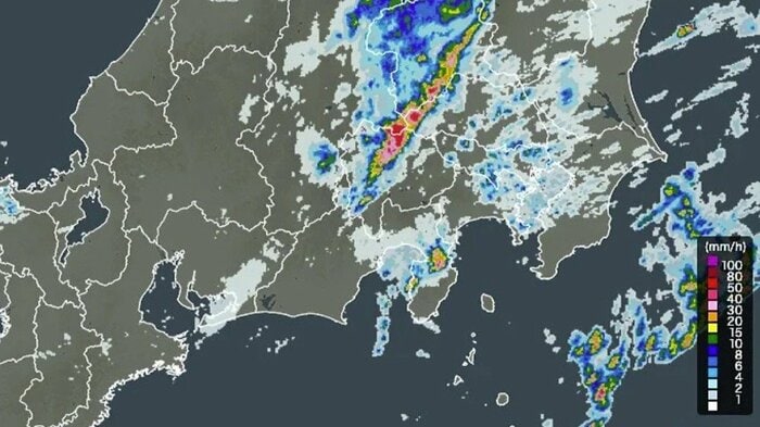 雨雲レーダー（予報）9日午後7時半　日本気象協会より
