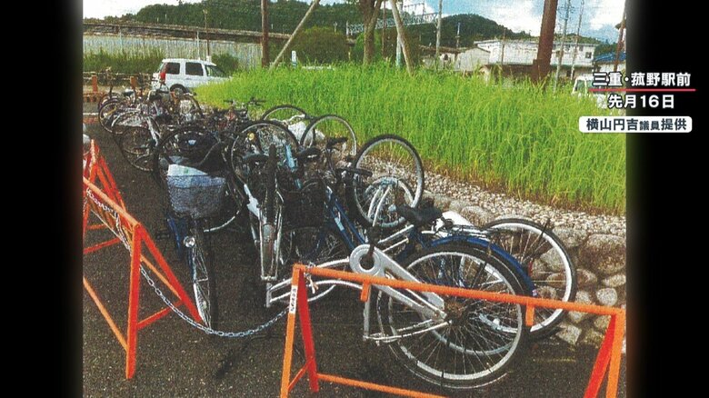 【独自取材】なぜ？駅前に並ぶ“逆さまの自転車”　やったのは町長…本人にその理由を直撃｜FNNプライムオンライン