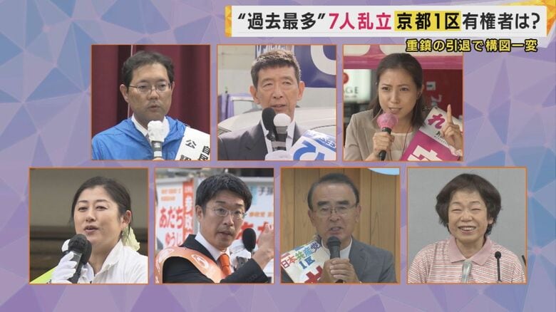 重鎮2人の引退で過去最多7人が立候補　重鎮の後継者や主婦も…乱戦の京都1区【衆院選2024】｜FNNプライムオンライン