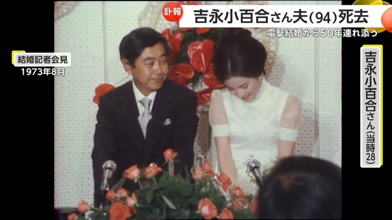 1973年に当時28歳の吉永さんは43歳の岡田さんと結婚