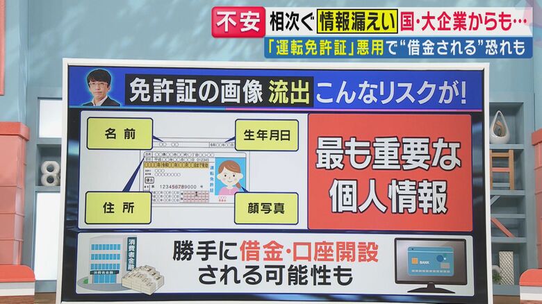 免許証流出のリスク　対策は（関西テレビ「旬感LIVE とれたてっ！」より）