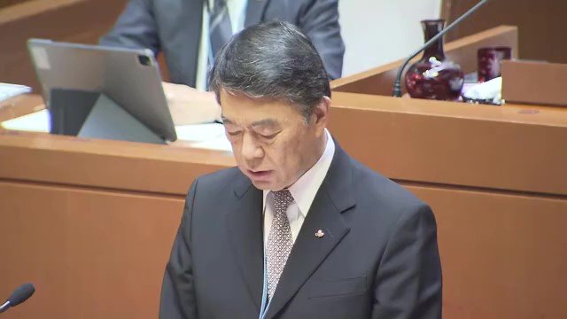 県議会で名取市内での建て替えを表明した村井知事