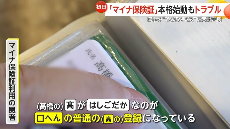 名字の漢字表記の登録が誤っていた患者