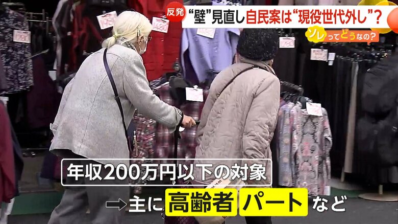 年収200万円以下という条件で対象となる主に年金で生活している高齢者やパート