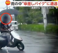 “傘差しバイク”に「歩道を走る車」、緑ナンバーが突然の進路変…