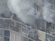 服に火がついた女性が助けを…集合住宅の6階の一室で火事 住人とみられる高齢女性が全身にやけどをして搬送