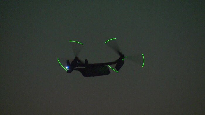 オスプレイの夜間訓練