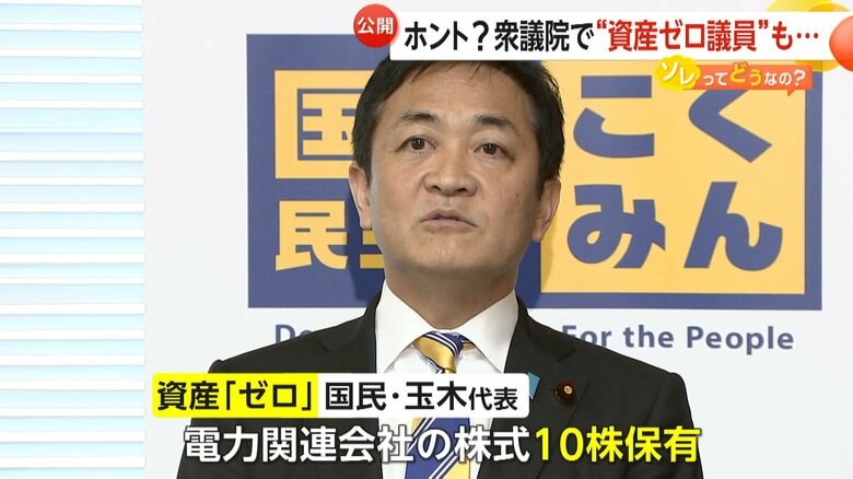 初当選前に取得した電力関連会社の株式10株を保有していた玉木代表