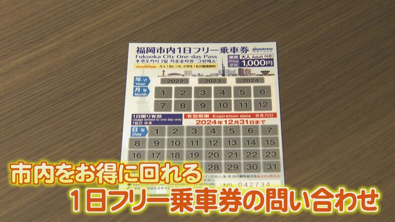 問い合わせのあった「1日フリー乗車券」