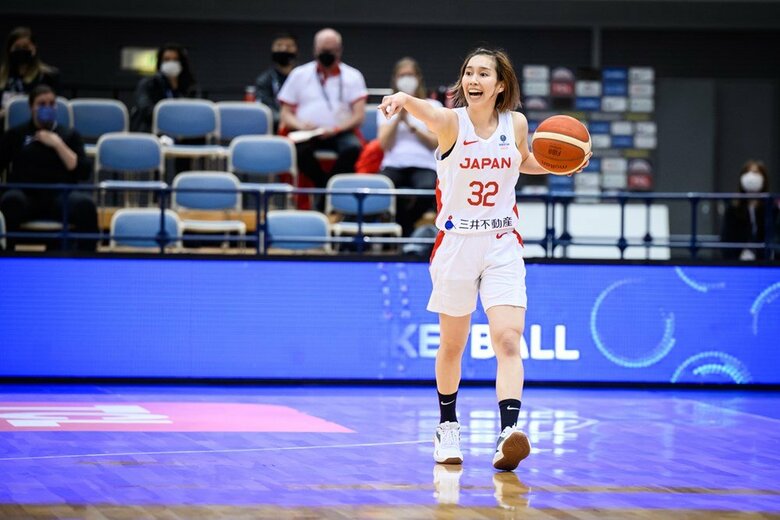 東京五輪にも出場した宮崎早織選手（2月13日、対カナダ戦より）（C）FIBA