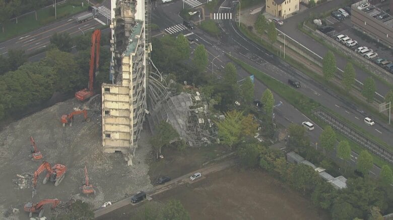 足場が崩れた茨城・つくば市の解体現場