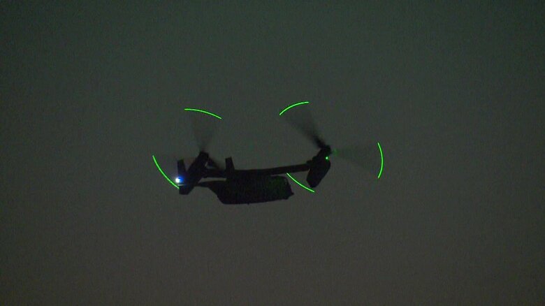 オスプレイの夜間訓練