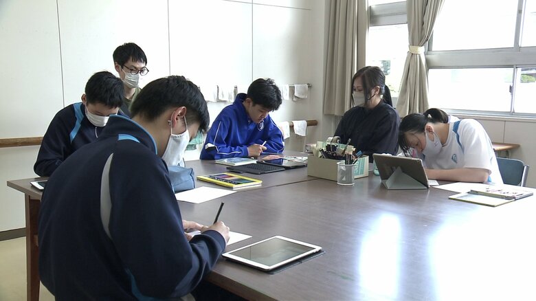 栗田支援学校（秋田市）美術部の活動の様子