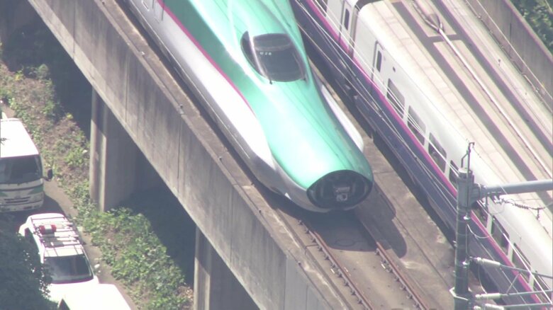 連結部分が外れた東北新幹線