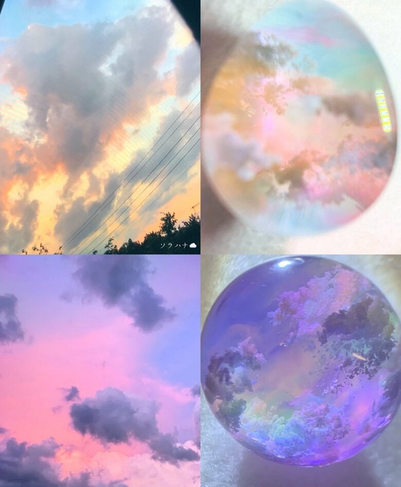 本物の空とレジンの空（提供：ソラハナさん）