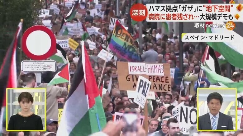 スペイン・マドリードでのデモの様子