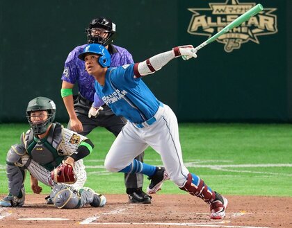 【日本ハム】オールスター第1戦、万波中正が4安打2打点でMVP「勝ち越しのタイムリーを打った時から、『もう全員凡退しろ』ってずっと思っていました」
