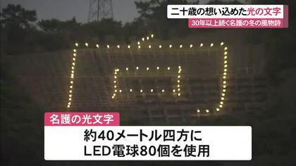 二十歳の想い込めた光の文字点灯