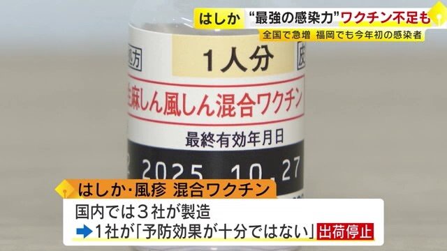 「はしか」感染者が急増もワクチン不足