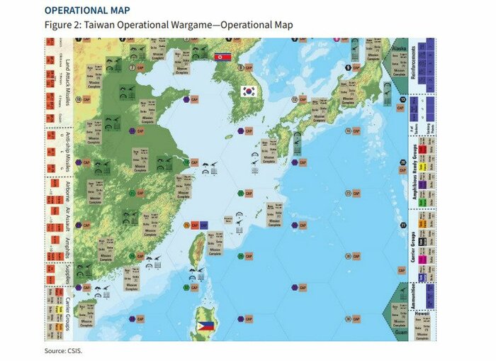 机上演習で使用した地図(CSISの報告書より)