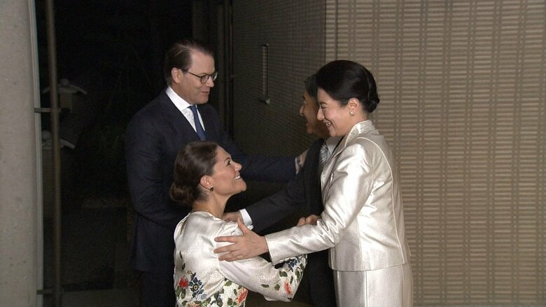 愛子さまもコロナ感染から復帰し同席　天皇皇后両陛下がスウェーデン皇太子夫妻を招き夕食会　29回に及ぶ“万博親善”終了　｜FNNプライムオンライン