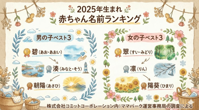 【27,579名の実データ集計】2025年生まれ赤ちゃんの名前ランキング発表　男の子1位「碧」、女の子1位「翠」/ BABYSTORY