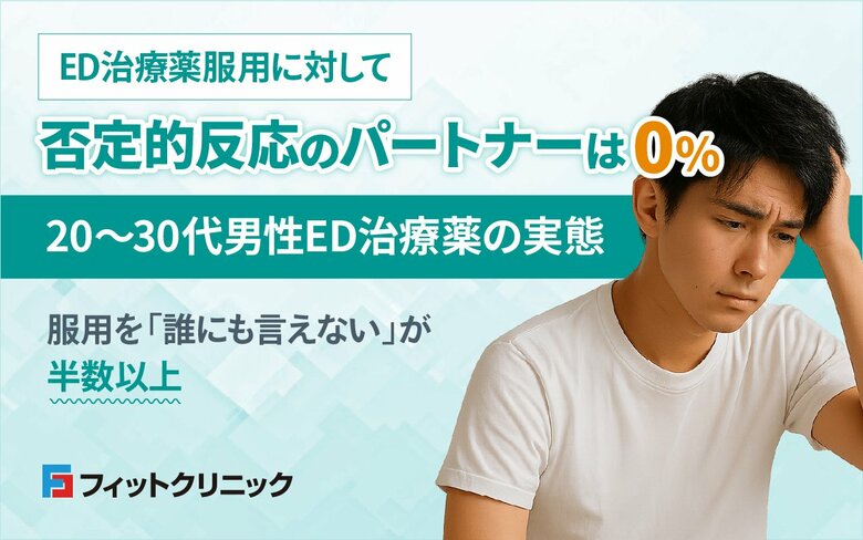 ED治療薬服用に対して否定的反応のパートナーは0%-20~30代男性ED治療薬の実態