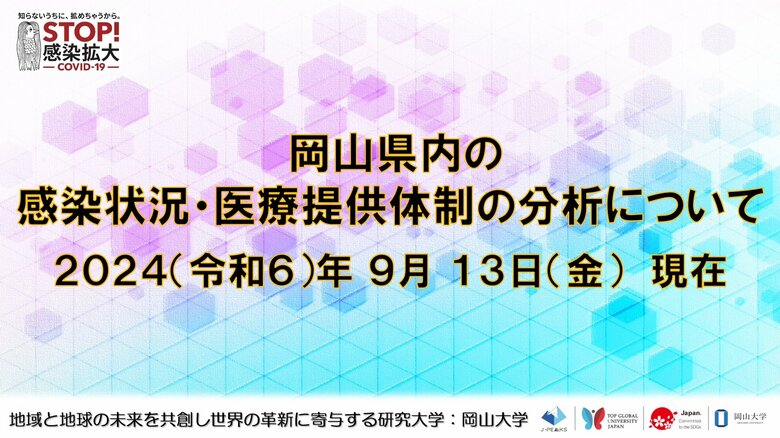 【岡山大学】岡山県内の感染状況・医療提供体制の分析について(2024年9月13日現在)