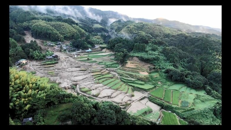 土砂に覆われてしまった棚田