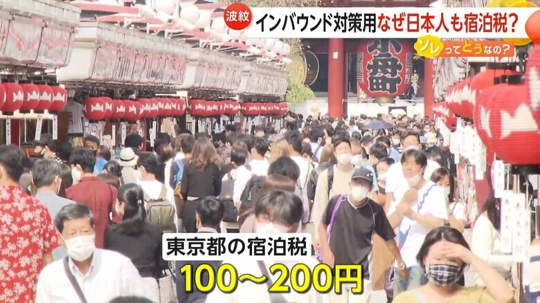 100円から200円の宿泊税を徴収している東京都