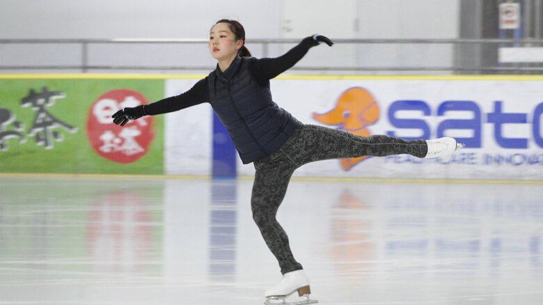 氷上練習をする樋口