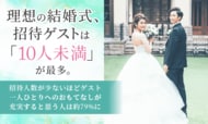 理想の結婚式、招待ゲストは「10人未満」が最多。招待人数が少ないほどゲスト一人ひとりへのおもてなしが充実すると思う人は約79%に