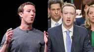 トレードマークを封印したザッカーバーグ FB個人情報流出をネクタイ姿で証言