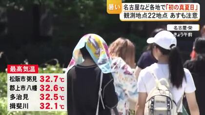 松阪市粥見で32.7度…17日の東海3県は観測地点22カ所で今年初の真夏日 18日も名古屋と岐阜では31度の予想
