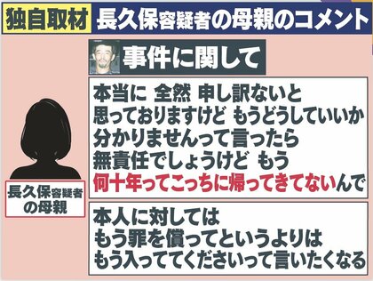 独自取材 バカですよね バカですよ 刑務所に 入っててください 容疑者の母語る 人生に嫌気 なぜ再犯 Fnnプライムオンライン