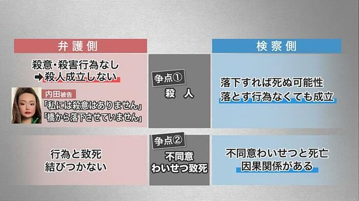 内田梨瑚被告の裁判の争点