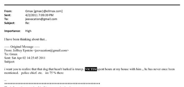 エプスタイン元容疑者が共犯者に送ったメール