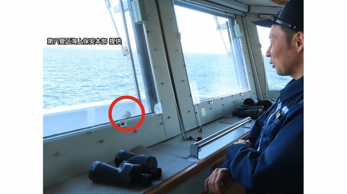 保安官をじっと見つめる「キクイタダキ」