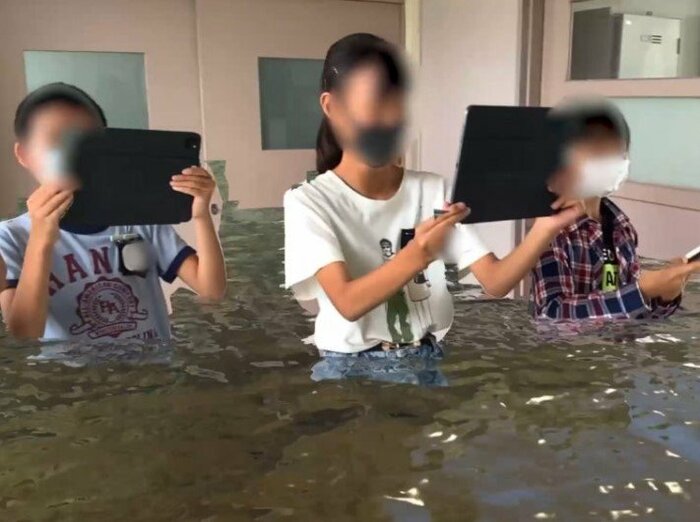 ARを使った浸水体験