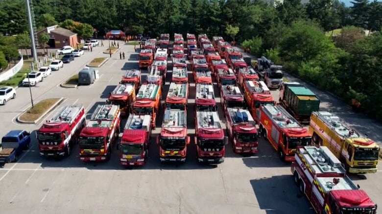深刻な干ばつ続くなか消防車50台以上が緊急給水…干ばつで大統領が初めて「災害事態」を宣言　韓国・江陵市｜FNNプライムオンライン