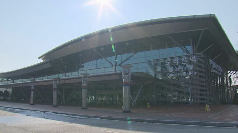 京義線・都羅山駅　京畿道坡州市の民間人統制区域にある(2025年12月撮影)