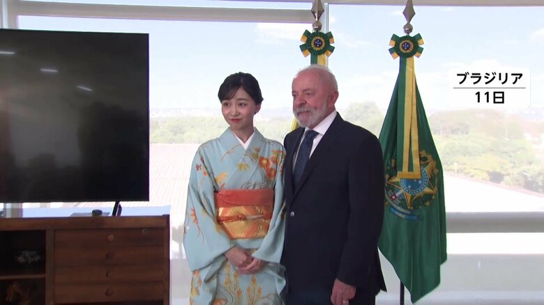 大統領を表敬訪問し、天皇皇后両陛下からのメッセージを伝えられた