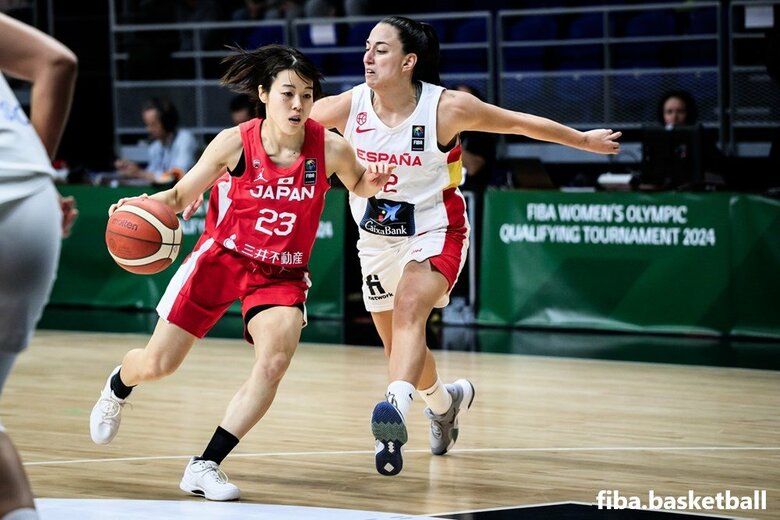 スペイン戦での山本麻衣選手（8日、ハンガリー・ショプロン）