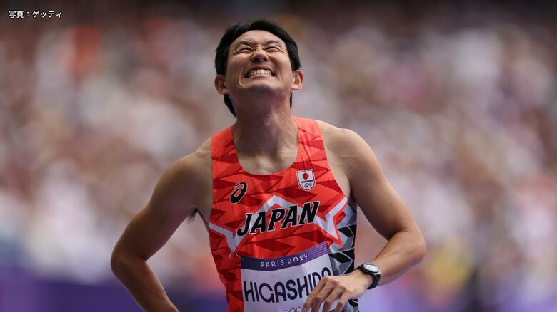 陸上男子100メートル予選　東田旺洋の様子