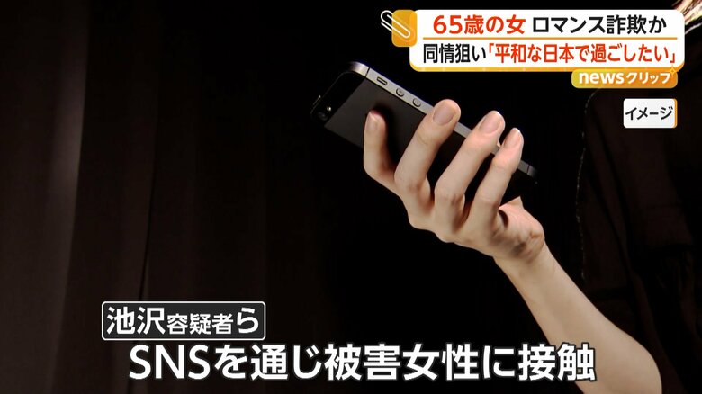 SNSを通じて被害者の女性に接触したイメージ