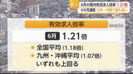 佐賀の求人倍率1.21倍　九州・沖縄で6カ月連続トップ【佐賀県】