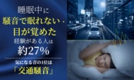 睡眠中に騒音で眠れない・目が覚めた経験がある人は約27％。気になる音の1位は「交通騒音」