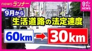 9月1日から“生活道路”の車の法定速度が時速60キロ→時速30キロに　時速30キロ以上で歩行者の致死率は大幅に増加　改正後は“抜け道シフト”で新たな事故の恐れも