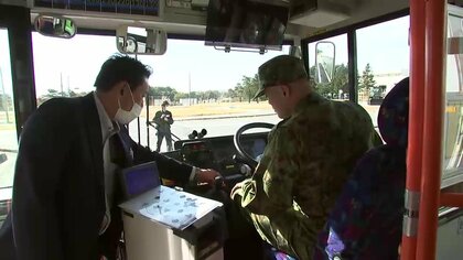 自衛官がバス・トラックの運転を体験　退職後の再就職先に　岩手県滝沢市